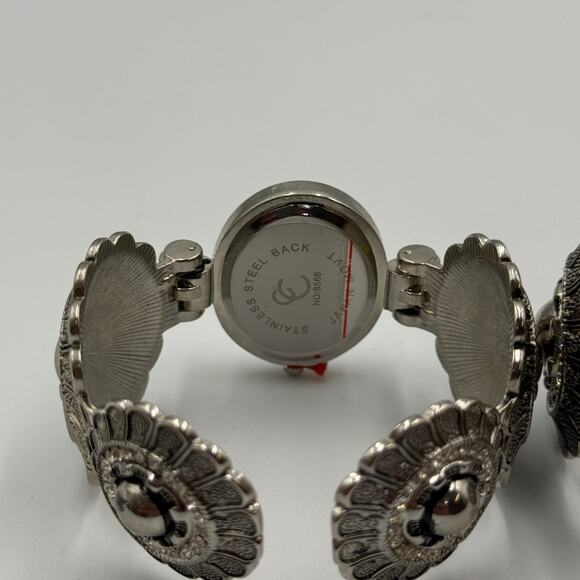 Charming Charlie Womens Bracelet Watch Lot Silver Tone Etched Needs Battery - Picture 5 of 8